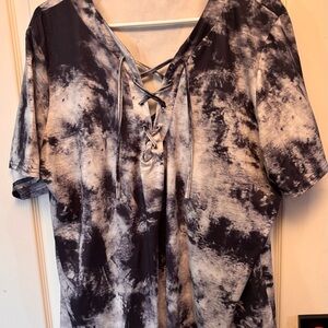 Tie-Dye Lace-Up Women's Top